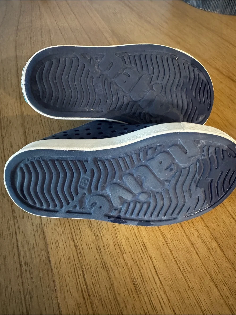 Native Kids Water Shoe Slip-On in Navy and White